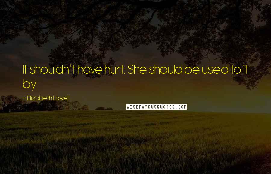 Elizabeth Lowell Quotes: It shouldn't have hurt. She should be used to it by