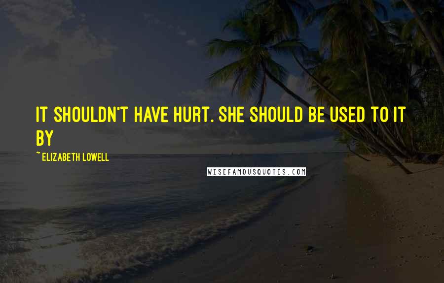 Elizabeth Lowell Quotes: It shouldn't have hurt. She should be used to it by