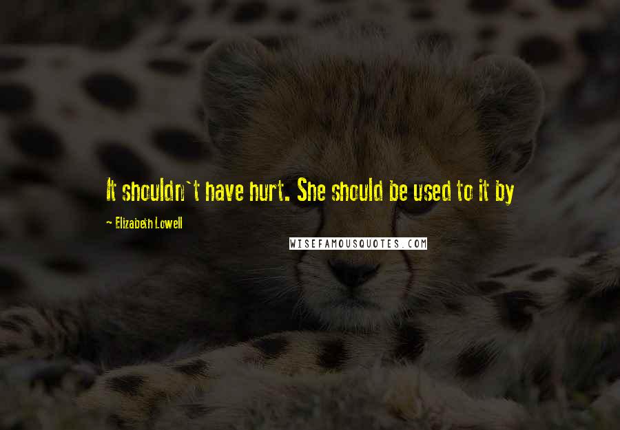 Elizabeth Lowell Quotes: It shouldn't have hurt. She should be used to it by