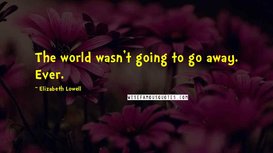 Elizabeth Lowell Quotes: The world wasn't going to go away. Ever.