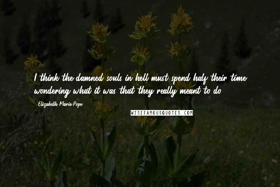 Elizabeth Marie Pope Quotes: I think the damned souls in hell must spend half their time wondering what it was that they really meant to do.