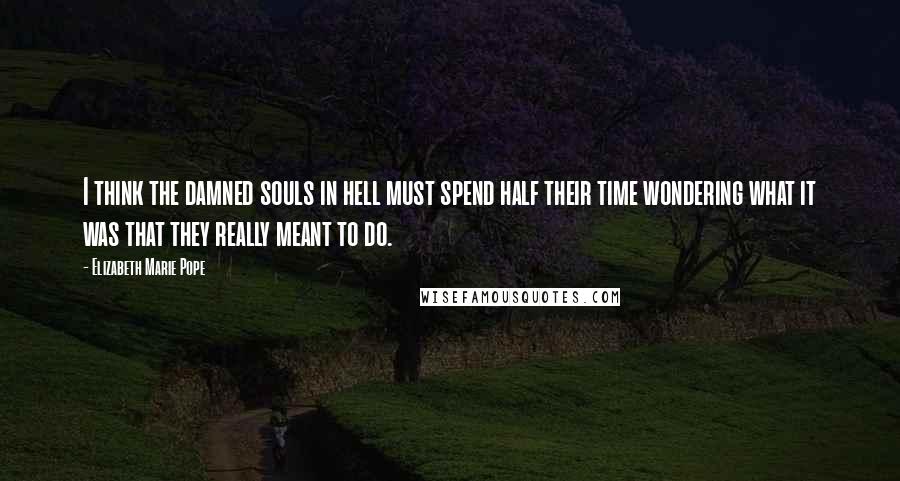 Elizabeth Marie Pope Quotes: I think the damned souls in hell must spend half their time wondering what it was that they really meant to do.