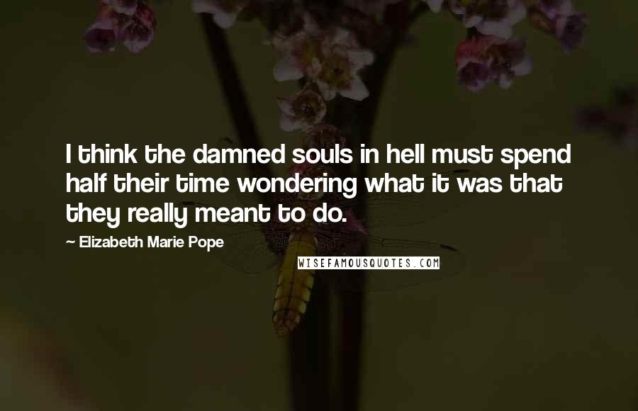 Elizabeth Marie Pope Quotes: I think the damned souls in hell must spend half their time wondering what it was that they really meant to do.