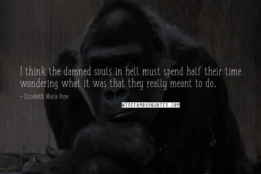 Elizabeth Marie Pope Quotes: I think the damned souls in hell must spend half their time wondering what it was that they really meant to do.
