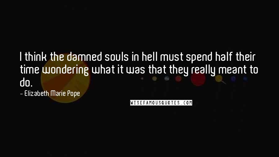 Elizabeth Marie Pope Quotes: I think the damned souls in hell must spend half their time wondering what it was that they really meant to do.