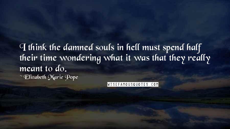 Elizabeth Marie Pope Quotes: I think the damned souls in hell must spend half their time wondering what it was that they really meant to do.