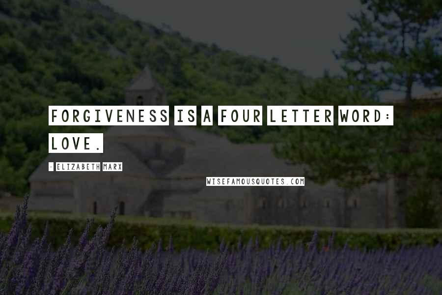 Elizabeth Marx Quotes: Forgiveness is a four letter word: Love.