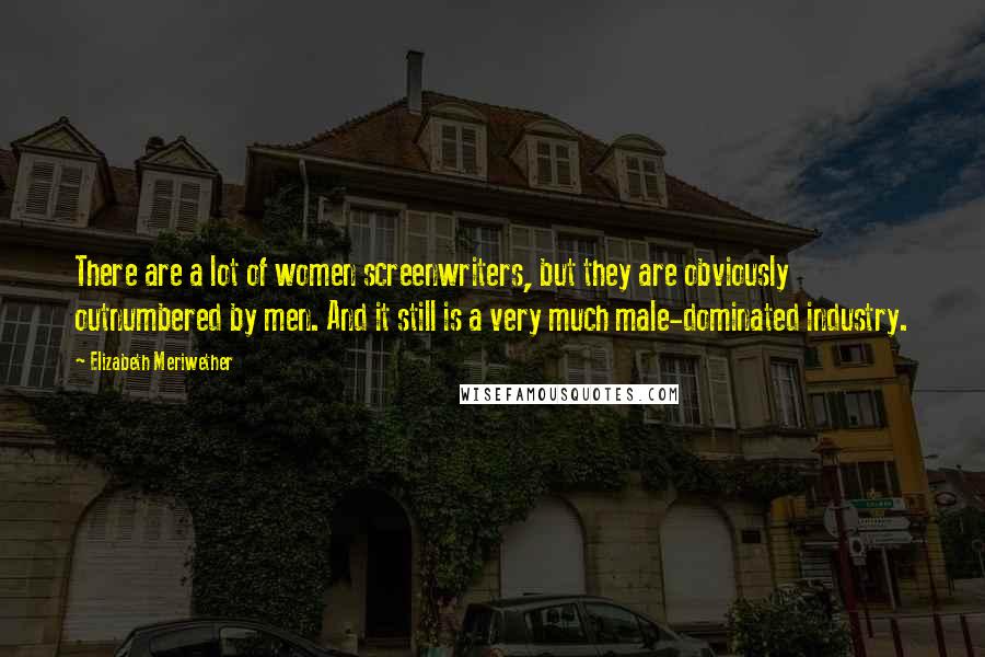 Elizabeth Meriwether Quotes: There are a lot of women screenwriters, but they are obviously outnumbered by men. And it still is a very much male-dominated industry.