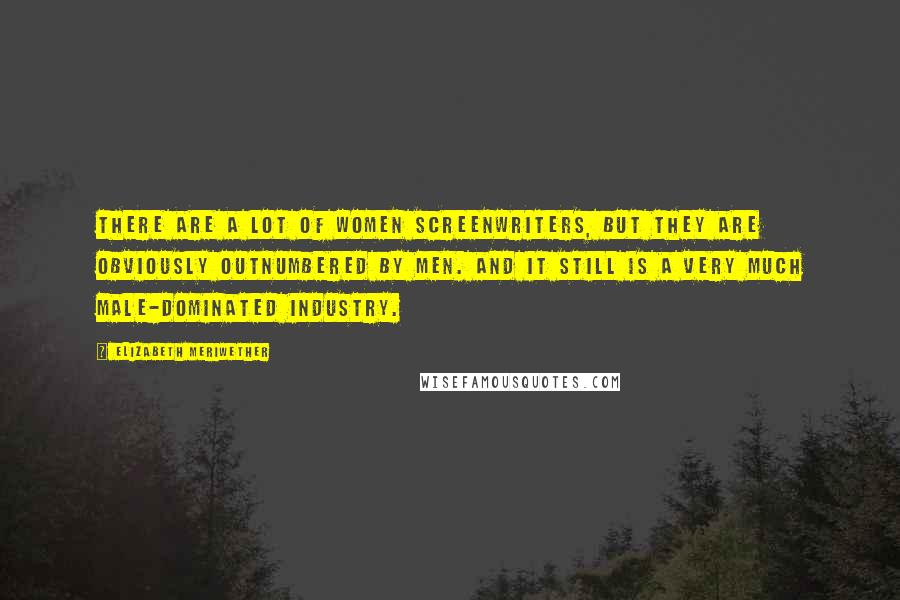 Elizabeth Meriwether Quotes: There are a lot of women screenwriters, but they are obviously outnumbered by men. And it still is a very much male-dominated industry.