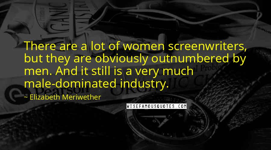 Elizabeth Meriwether Quotes: There are a lot of women screenwriters, but they are obviously outnumbered by men. And it still is a very much male-dominated industry.