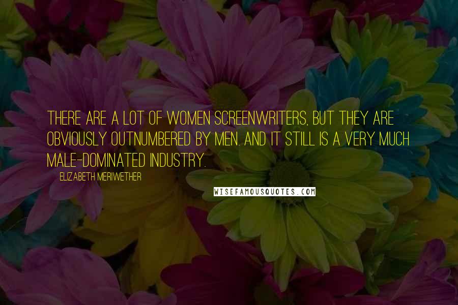 Elizabeth Meriwether Quotes: There are a lot of women screenwriters, but they are obviously outnumbered by men. And it still is a very much male-dominated industry.