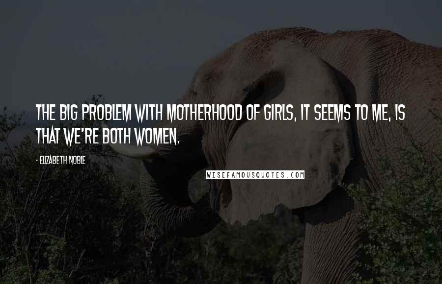 Elizabeth Noble Quotes: the big problem with motherhood of girls, it seems to me, is that we're both women.