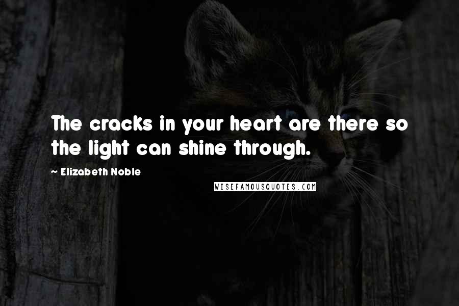 Elizabeth Noble Quotes: The cracks in your heart are there so the light can shine through.