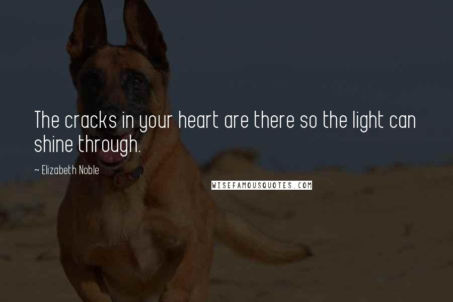 Elizabeth Noble Quotes: The cracks in your heart are there so the light can shine through.