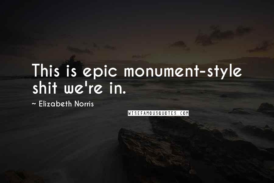 Elizabeth Norris Quotes: This is epic monument-style shit we're in.