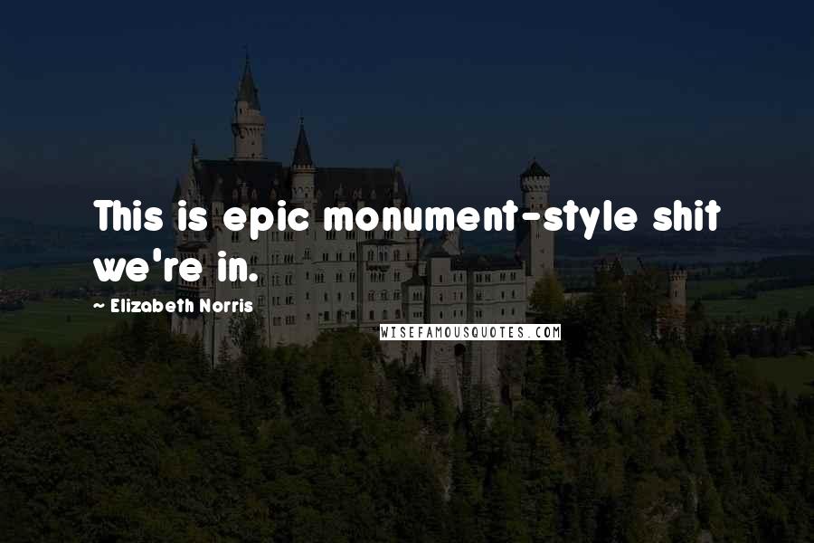 Elizabeth Norris Quotes: This is epic monument-style shit we're in.