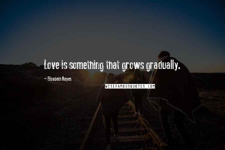 Elizabeth Reyes Quotes: Love is something that grows gradually.