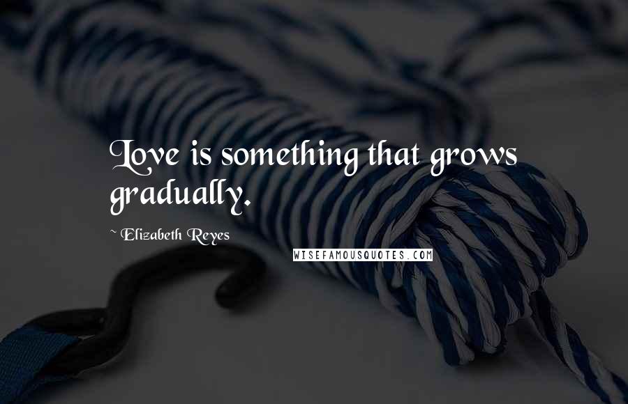 Elizabeth Reyes Quotes: Love is something that grows gradually.