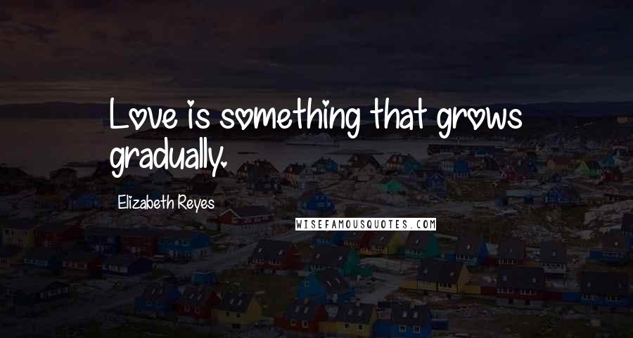 Elizabeth Reyes Quotes: Love is something that grows gradually.