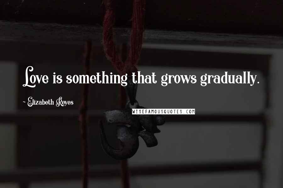 Elizabeth Reyes Quotes: Love is something that grows gradually.