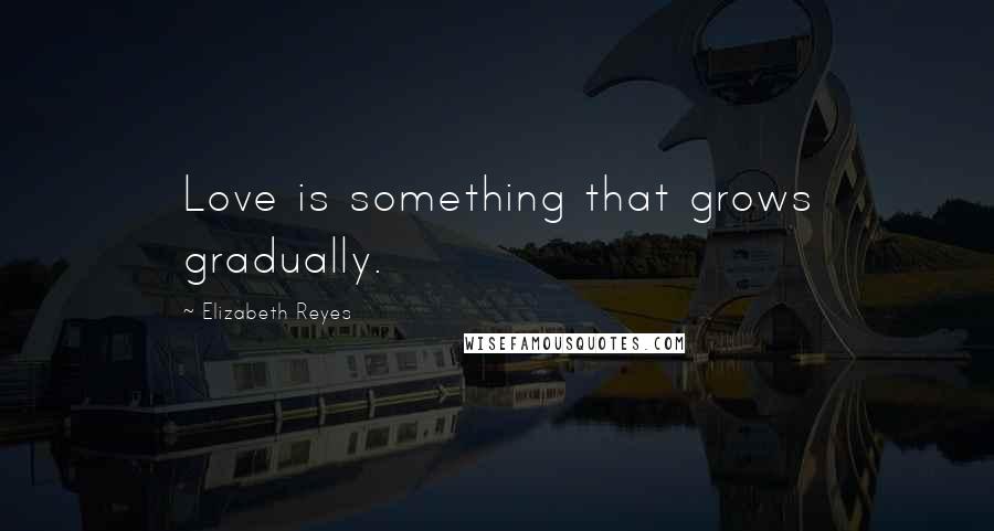 Elizabeth Reyes Quotes: Love is something that grows gradually.