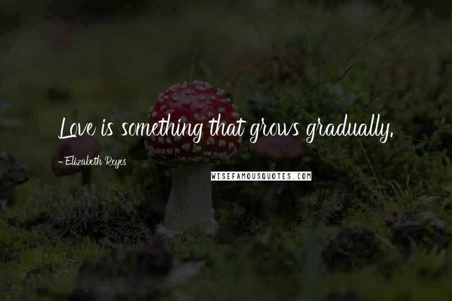 Elizabeth Reyes Quotes: Love is something that grows gradually.