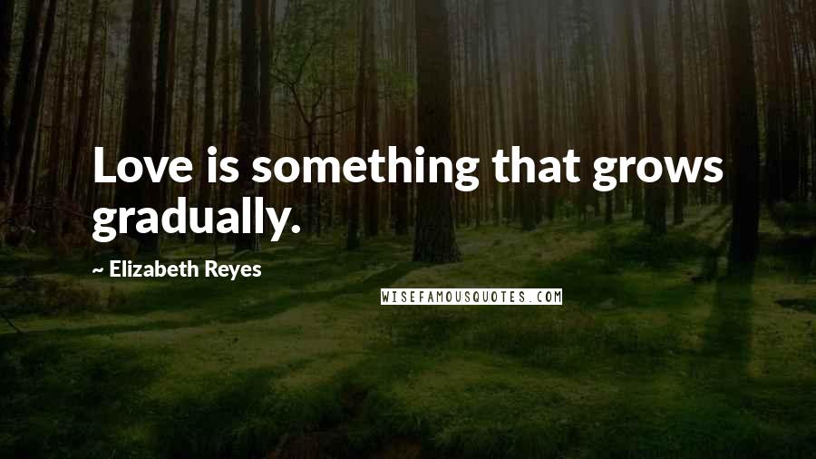 Elizabeth Reyes Quotes: Love is something that grows gradually.