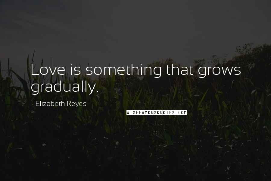 Elizabeth Reyes Quotes: Love is something that grows gradually.