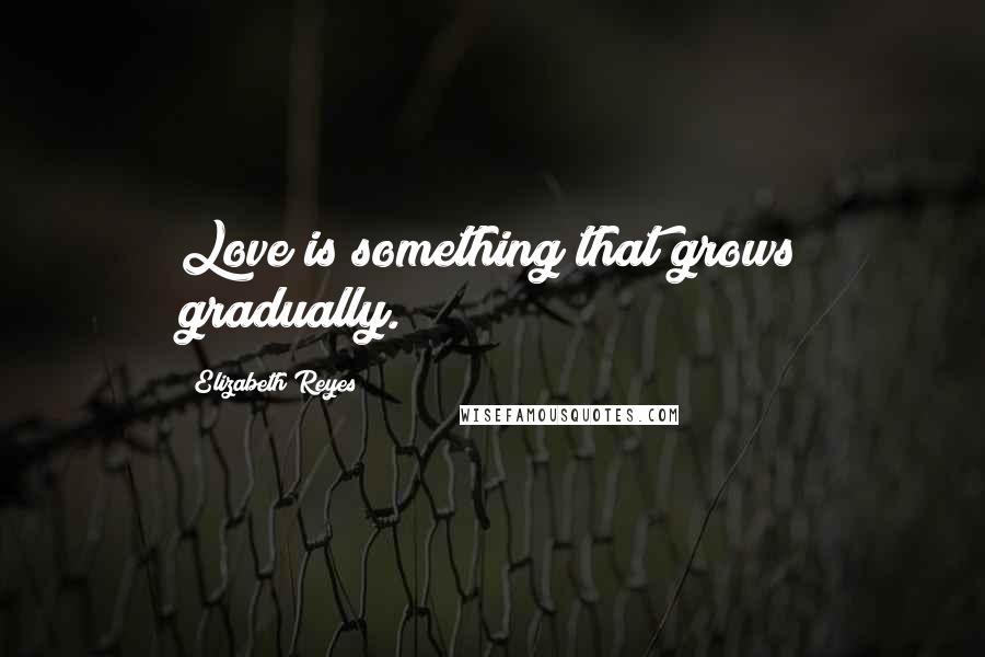 Elizabeth Reyes Quotes: Love is something that grows gradually.