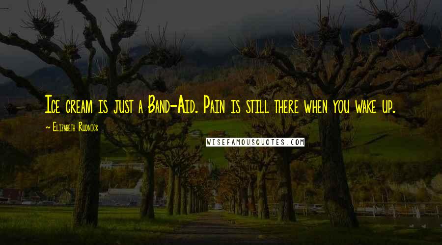 Elizabeth Rudnick Quotes: Ice cream is just a Band-Aid. Pain is still there when you wake up.