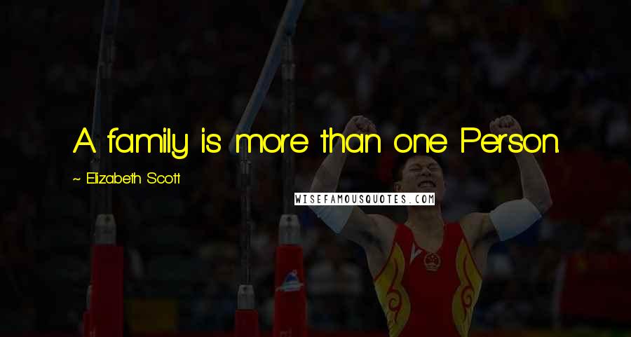 Elizabeth Scott Quotes: A family is more than one Person.