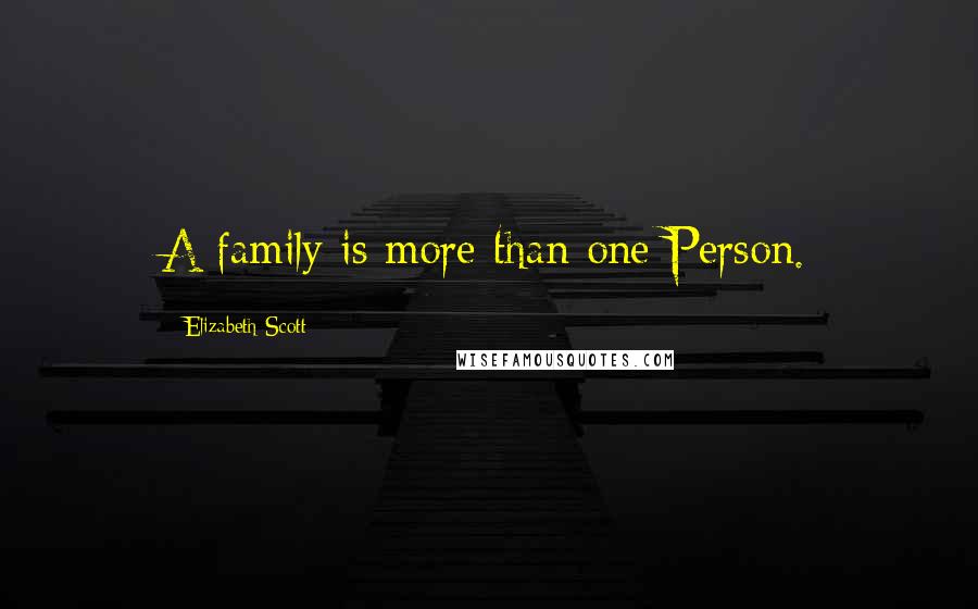 Elizabeth Scott Quotes: A family is more than one Person.