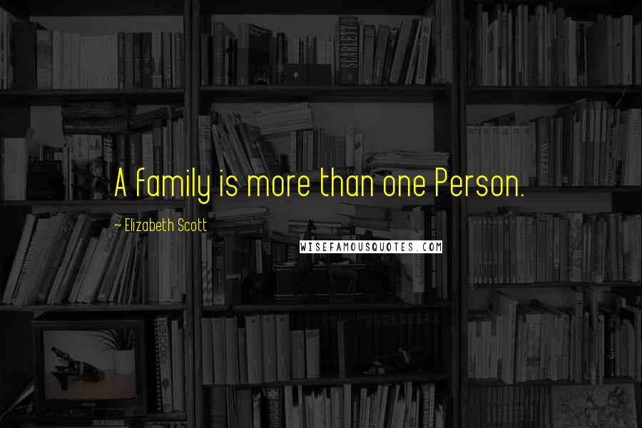 Elizabeth Scott Quotes: A family is more than one Person.