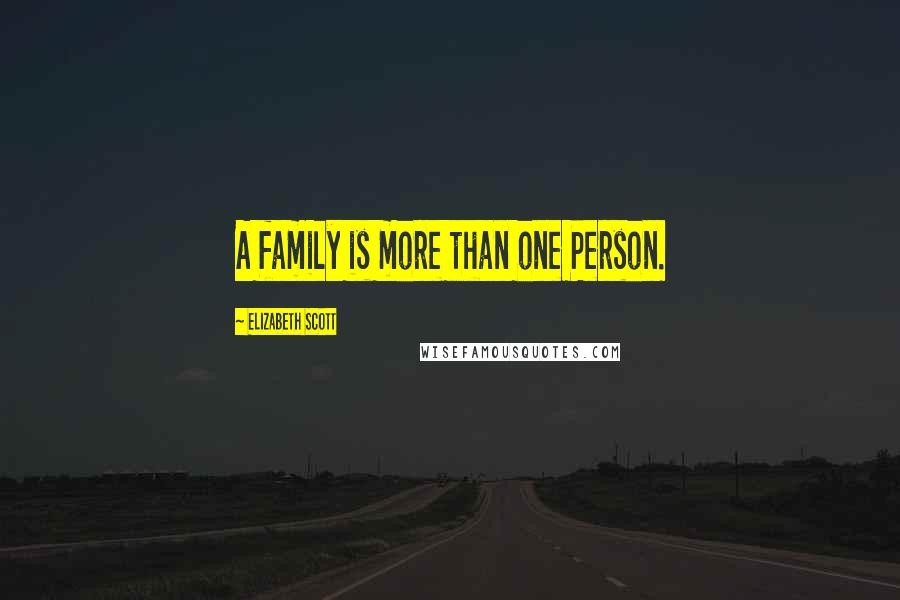 Elizabeth Scott Quotes: A family is more than one Person.