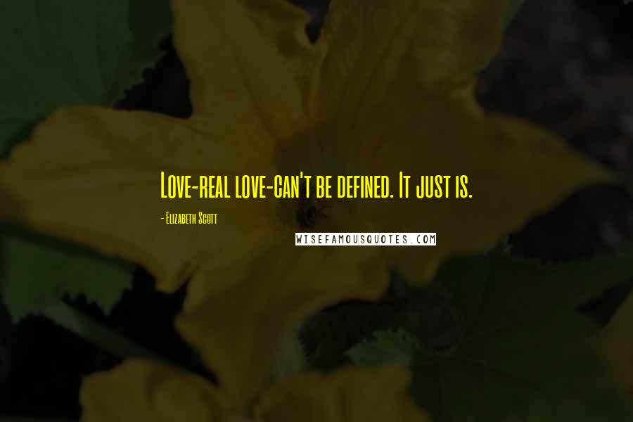 Elizabeth Scott Quotes: Love-real love-can't be defined. It just is.