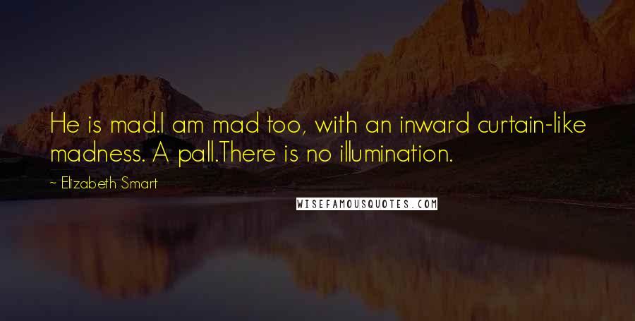 Elizabeth Smart Quotes: He is mad.I am mad too, with an inward curtain-like madness. A pall.There is no illumination.