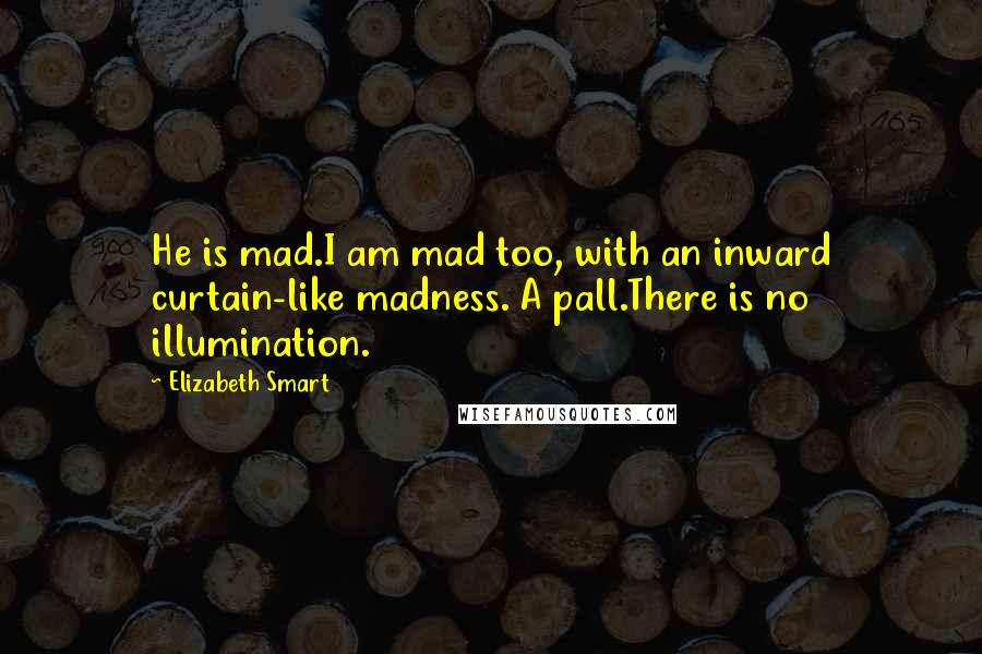 Elizabeth Smart Quotes: He is mad.I am mad too, with an inward curtain-like madness. A pall.There is no illumination.