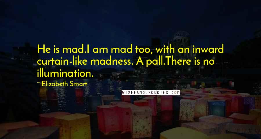 Elizabeth Smart Quotes: He is mad.I am mad too, with an inward curtain-like madness. A pall.There is no illumination.