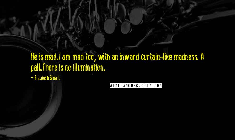 Elizabeth Smart Quotes: He is mad.I am mad too, with an inward curtain-like madness. A pall.There is no illumination.