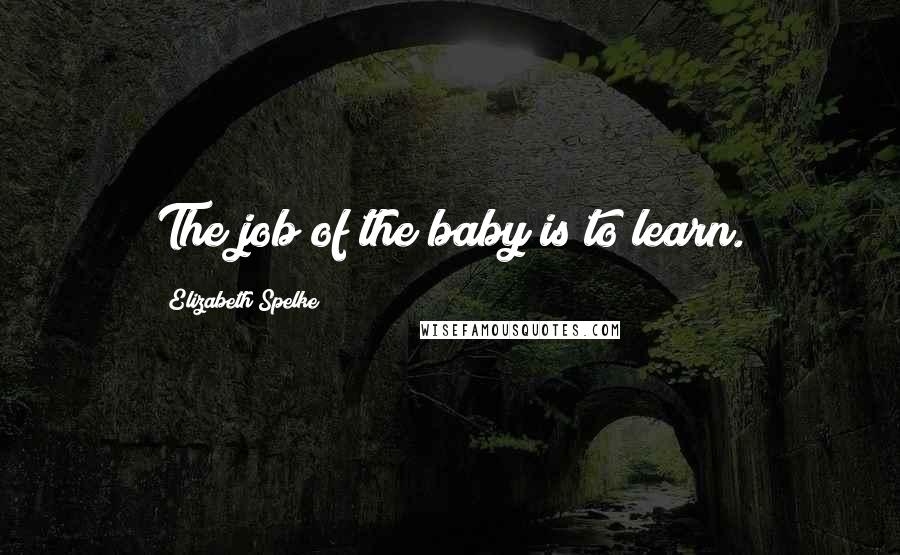 Elizabeth Spelke Quotes: The job of the baby is to learn.