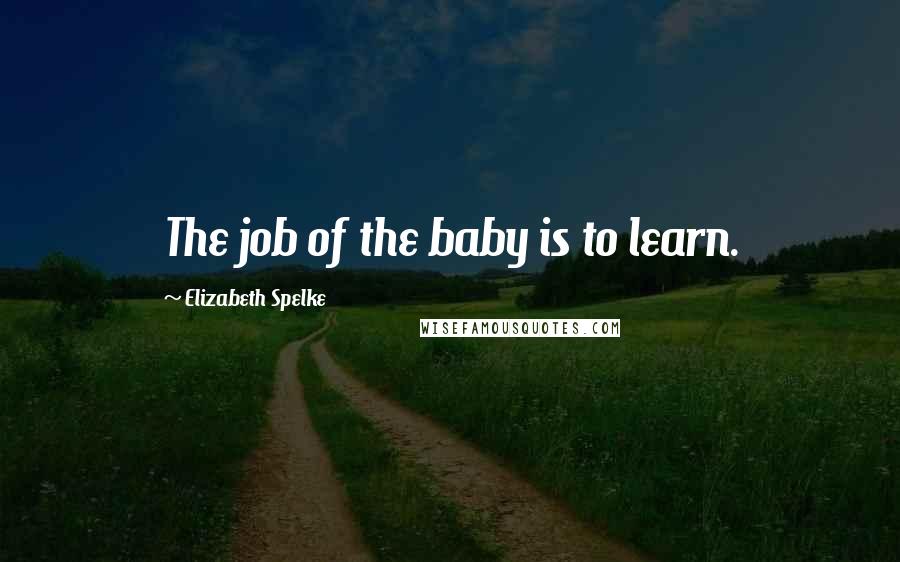 Elizabeth Spelke Quotes: The job of the baby is to learn.