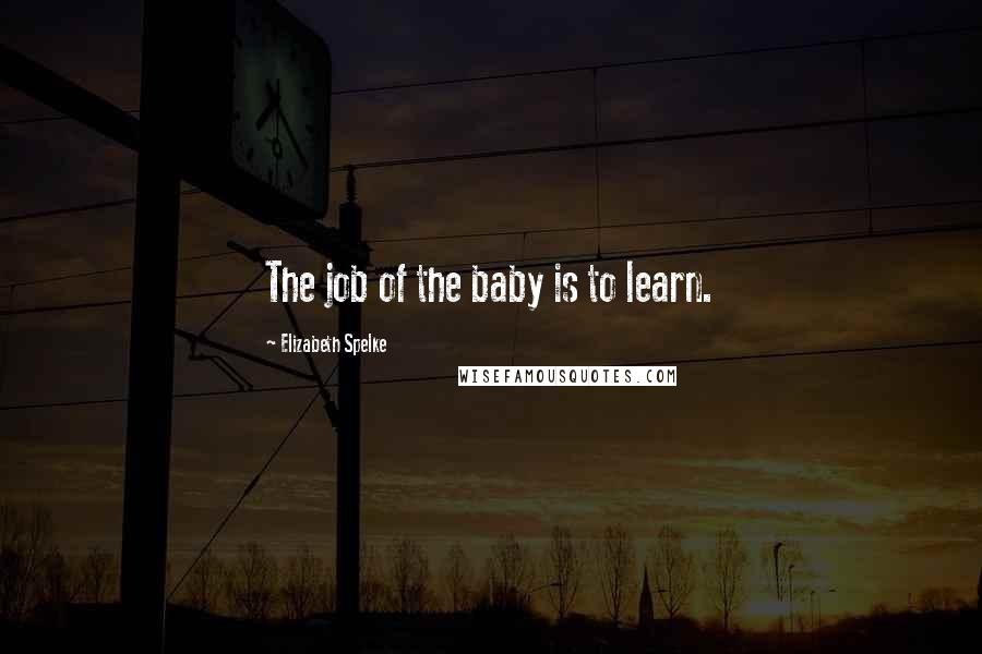 Elizabeth Spelke Quotes: The job of the baby is to learn.