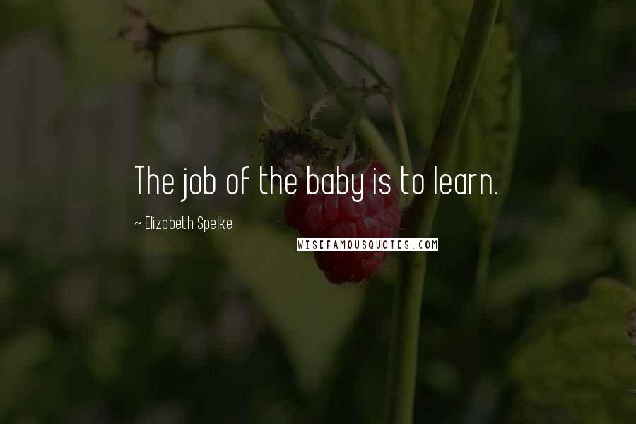 Elizabeth Spelke Quotes: The job of the baby is to learn.