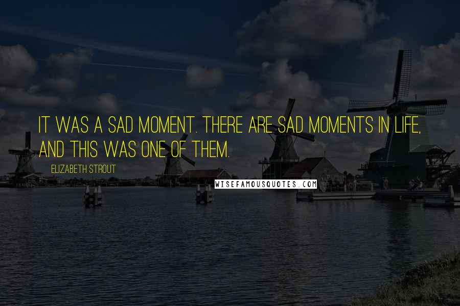 Elizabeth Strout Quotes: It was a sad moment. There are sad moments in life, and this was one of them.