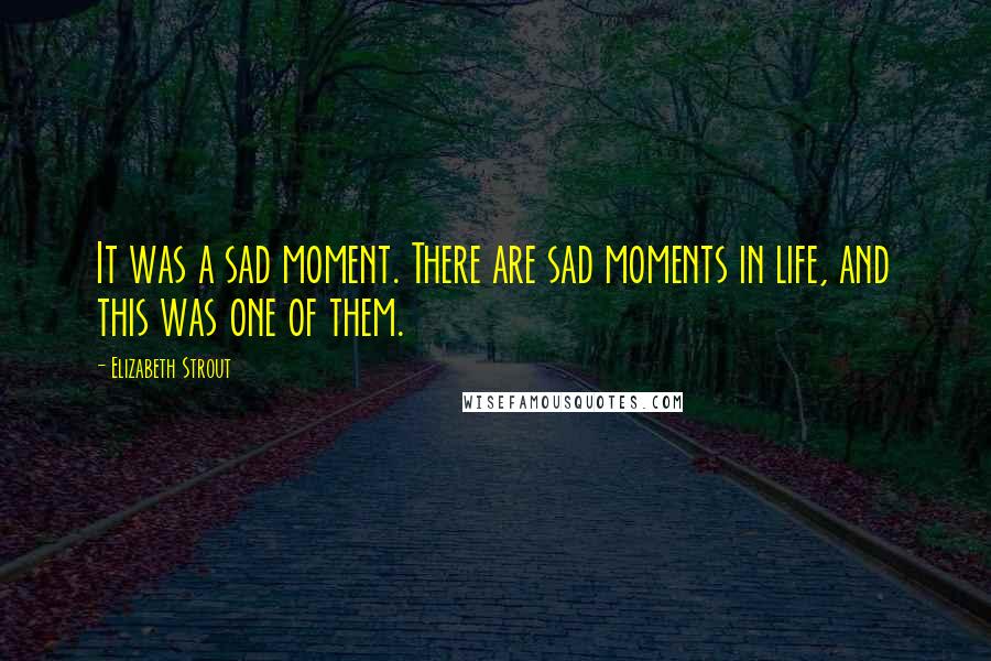 Elizabeth Strout Quotes: It was a sad moment. There are sad moments in life, and this was one of them.