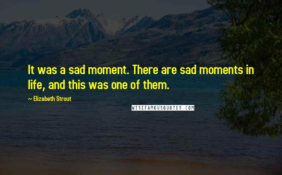 Elizabeth Strout Quotes: It was a sad moment. There are sad moments in life, and this was one of them.