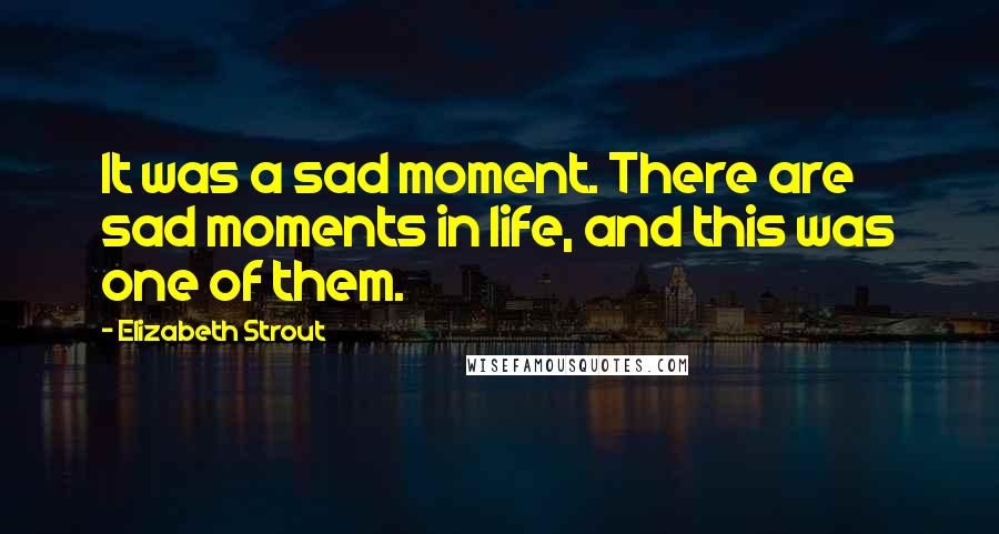 Elizabeth Strout Quotes: It was a sad moment. There are sad moments in life, and this was one of them.