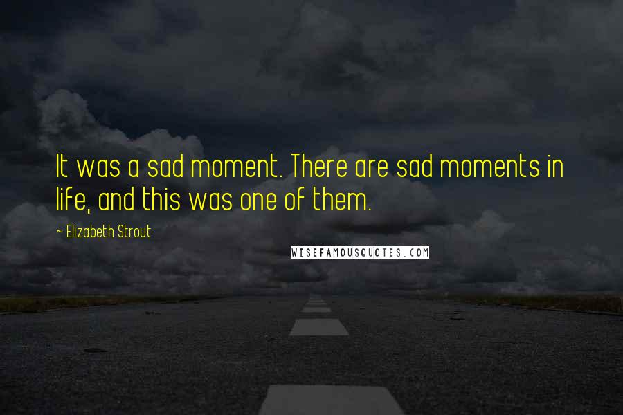 Elizabeth Strout Quotes: It was a sad moment. There are sad moments in life, and this was one of them.