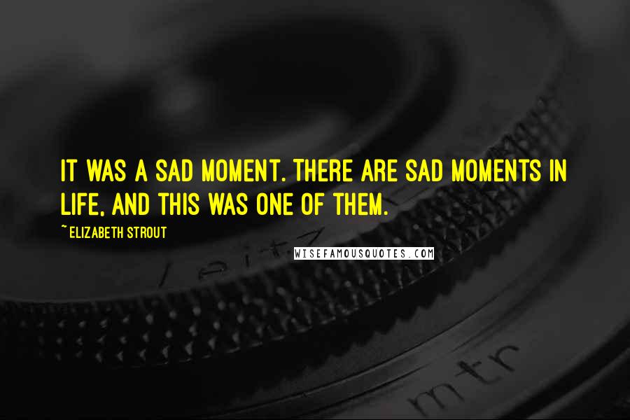 Elizabeth Strout Quotes: It was a sad moment. There are sad moments in life, and this was one of them.