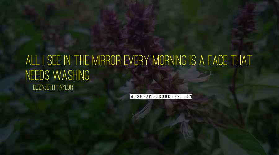 Elizabeth Taylor Quotes: All I see in the mirror every morning is a face that needs washing.